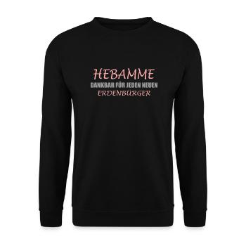 Hebamme - Unisex Pullover - Schwarz - Vorne - Alina (178cm) & Michal (187cm)