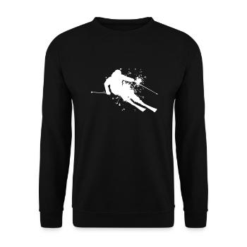 Freestyle Skifahrer Herren Skiing Skifahren - Unisex Pullover - Schwarz - Vorne - Alina (178cm) & Michal (187cm)
