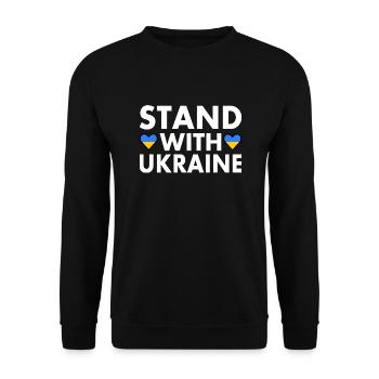 stand with ukraine - Unisex Pullover - Schwarz - Vorne - Alina (178cm) & Michal (187cm)