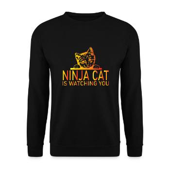 Cat Katze - Unisex Sweatshirt - black - Front - Alina (178cm) & Michal (187cm)
