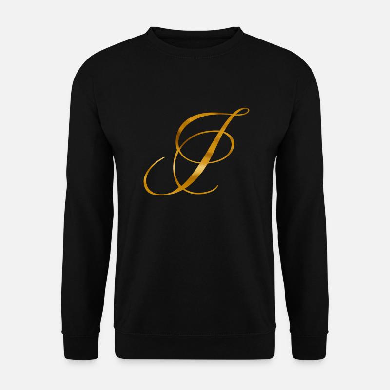 Goldener Buchstabe I im Vintage Design - Unisex Pullover - Schwarz