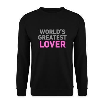 World's greatest lover macho self-confident satire - Unisex Sweatshirt - black - Front - Alina (178cm) & Michal (187cm)