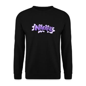 Grafitti Name Nadine - Unisex Pullover - Schwarz - Vorne - Alina (178cm) & Michal (187cm)