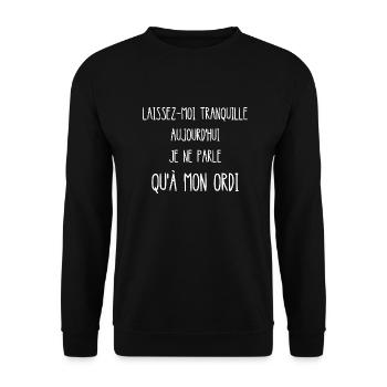 laissez-moi tranquille - Sweat-shirt Unisexe - noir - Devant - Alina (178cm) & Michal (187cm)