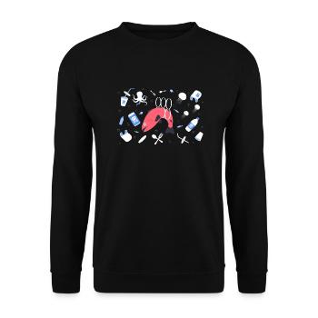 Plastic Stop - Unisex Sweatshirt - black - Front - Alina (178cm) & Michal (187cm)