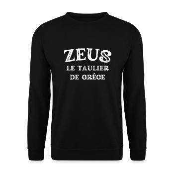 ZEUS le taulier de Grèce - Sweat-shirt Unisexe - noir - Devant - Alina (178cm) & Michal (187cm)