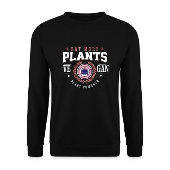 Eat more Plants Vegan Plant Powered Friends food - Unisex Pullover - Schwarz - Vorne - Alina (178cm) & Michal (187cm)