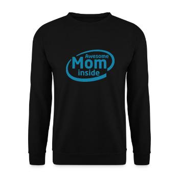 Awesome MOM Inside - Unisex Sweatshirt - black - Front - Alina (178cm) & Michal (187cm)