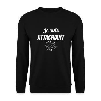 je suis attachiant - Sweat-shirt Unisexe - noir - Devant - Alina (178cm) & Michal (187cm)