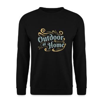 Outdoor at home - Unisex Pullover - Schwarz - Vorne - Alina (178cm) & Michal (187cm)