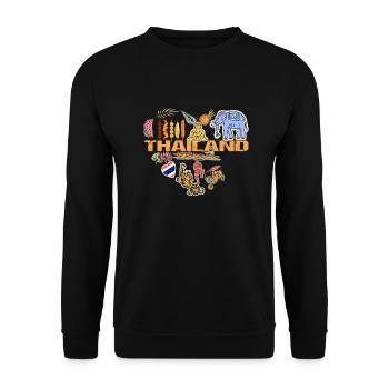I love Thailand Emigration & Holidays - Unisex Sweatshirt - black - Front - Alina (178cm) & Michal (187cm)