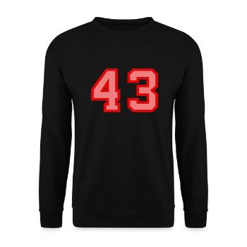Cool Retro Retrostyle Jersey Number Back Number - Unisex Sweatshirt - black - Front - Alina (178cm) & Michal (187cm)