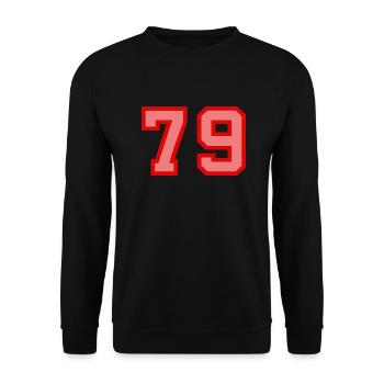 Cool Retro Retrostyle Jersey Number Back Number - Unisex Sweatshirt - black - Front - Alina (178cm) & Michal (187cm)