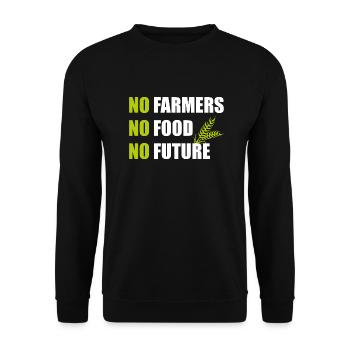No Farmers No Food No Future - Unisex Sweatshirt - black - Front - Alina (178cm) & Michal (187cm)