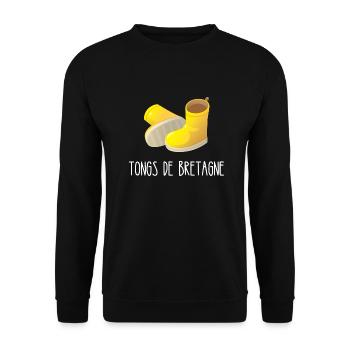 tongs de bretagne - Sweat-shirt Unisexe - noir - Devant - Alina (178cm) & Michal (187cm)