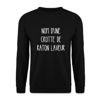 nom d'une crotte de raton laveur - Sweat-shirt Unisexe - noir - Devant - Alina (178cm) & Michal (187cm)