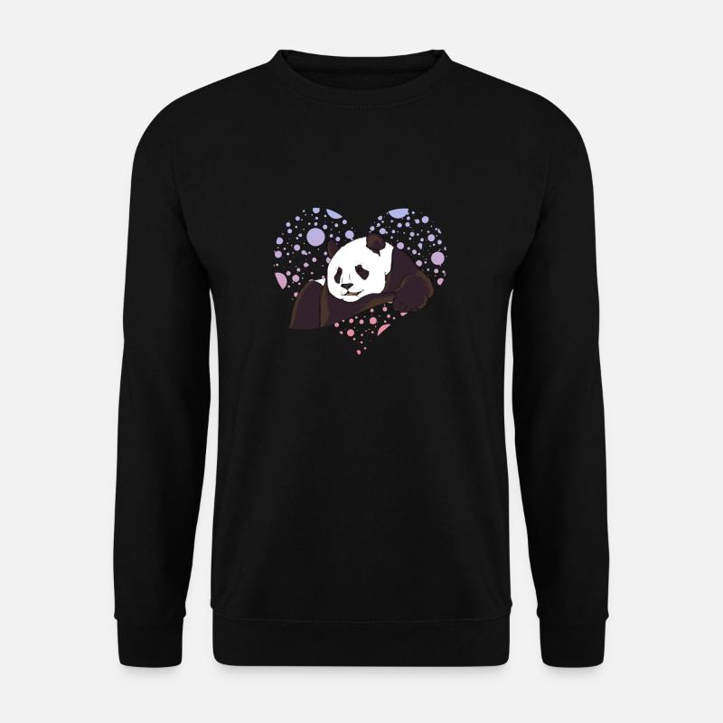 Panda-Liebe - Unisex Pullover - Schwarz
