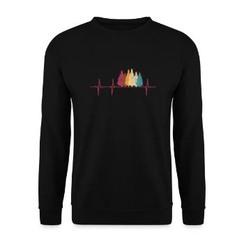 Heartbeat Forest Tree Forester Vintage rétro - Sweat-shirt Unisexe - noir - Devant - Alina (178cm) & Michal (187cm)
