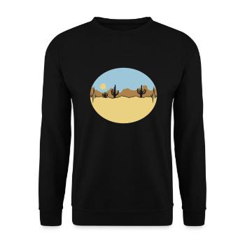 Frequency Desert Landscape Silhouette - Unisex Sweatshirt - black - Front - Alina (178cm) & Michal (187cm)