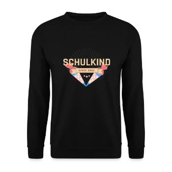 Schulkind since 2022! Schulkind 2022 - Unisex Pullover - Schwarz - Vorne - Alina (178cm) & Michal (187cm)