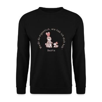 Bestie, bester Freund, beste Freundin | lieb haben - Unisex Pullover - Schwarz - Vorne - Alina (178cm) & Michal (187cm)