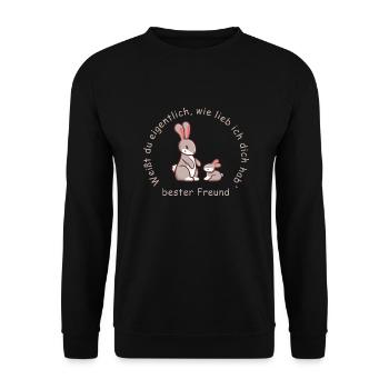 bester Freund | lieb haben - Unisex Pullover - Schwarz - Vorne - Alina (178cm) & Michal (187cm)