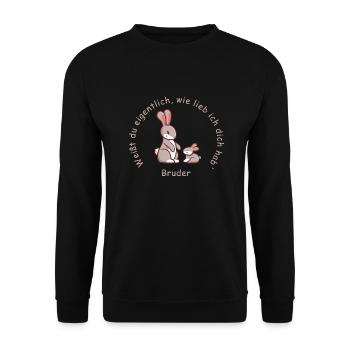 Bruder | lieb haben - Unisex Pullover - Schwarz - Vorne - Alina (178cm) & Michal (187cm)