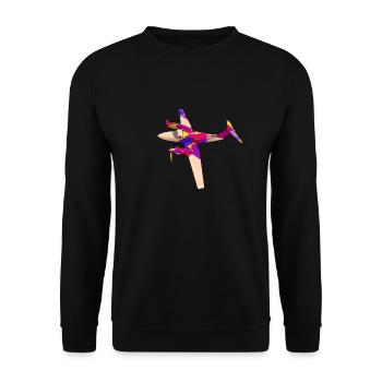 Kleines Verkehrsflugzeug - Unisex Pullover - Schwarz - Vorne - Alina (178cm) & Michal (187cm)