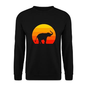 Zoo Amoureux des animaux Afrique Animal Rétro Éléphant - Sweat-shirt Unisexe - noir - Devant - Alina (178cm) & Michal (187cm)