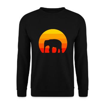 Afrique Safari Amoureux des Animaux Cadeau Rétro Éléphant - Sweat-shirt Unisexe - noir - Devant - Alina (178cm) & Michal (187cm)