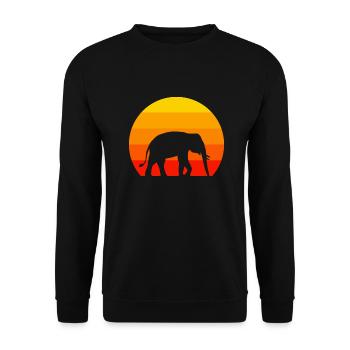 Amoureux des animaux Afrique Animal Cadeau Rétro Éléphant - Sweat-shirt Unisexe - noir - Devant - Alina (178cm) & Michal (187cm)