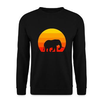 Amoureux des animaux Afrique Safari Animal Rétro Éléphant - Sweat-shirt Unisexe - noir - Devant - Alina (178cm) & Michal (187cm)