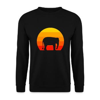 Afrique Safari Animal Rétro Zoo Éléphant - Sweat-shirt Unisexe - noir - Devant - Alina (178cm) & Michal (187cm)
