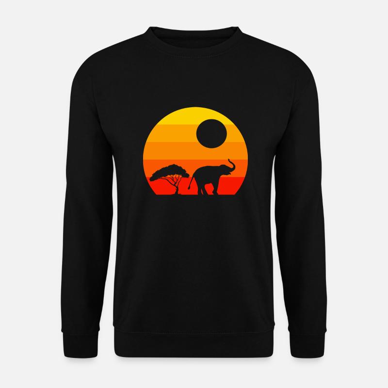 Retro Sunset Elephant - Unisex Sweatshirt - black