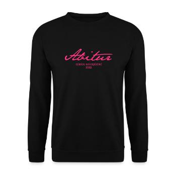 Abi '22 Motto mit Stil - Mission accomplished 2022 - Unisex Pullover - Schwarz - Vorne - Alina (178cm) & Michal (187cm)