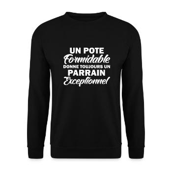 parrain exceptionnel / futur parrain - Sweat-shirt Unisexe - noir - Devant - Alina (178cm) & Michal (187cm)