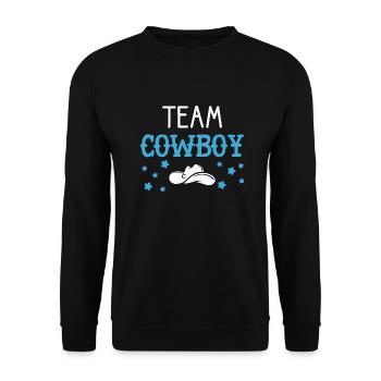 Team Cowboy Announcement Baby Shower - Sweat-shirt Unisexe - noir - Devant - Alina (178cm) & Michal (187cm)