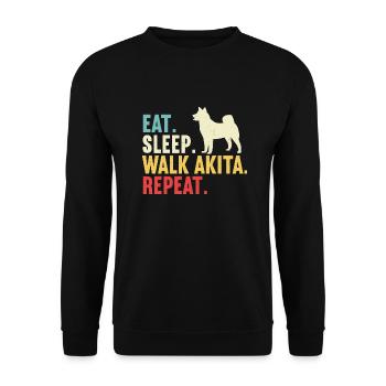 Akita Inu américain - Sweat-shirt Unisexe - noir - Devant - Alina (178cm) & Michal (187cm)