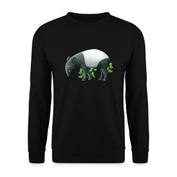 kleiner Tapir - Unisex Pullover - Schwarz - Vorne - Alina (178cm) & Michal (187cm)