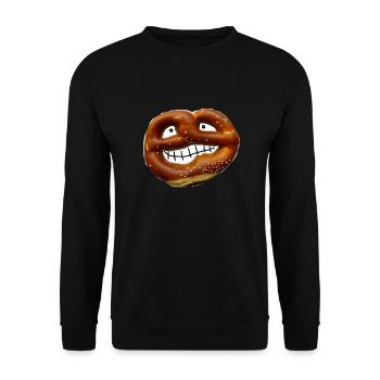 ZoffArt BREZEL - Unisex Pullover - Schwarz - Vorne - Alina (178cm) & Michal (187cm)
