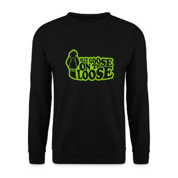 goose on the loose - Unisex Sweatshirt - black - Front - Alina (178cm) & Michal (187cm)