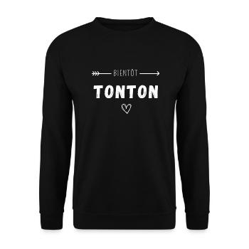 Bientôt tonton - Sweat-shirt Unisexe - noir - Devant - Alina (178cm) & Michal (187cm)