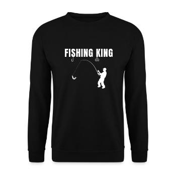Fishing King Fishing Angler Saying Gift Idea - Sweat-shirt Unisexe - noir - Devant - Alina (178cm) & Michal (187cm)