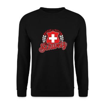 Schweiz - Unisex Pullover - Schwarz - Vorne - Alina (178cm) & Michal (187cm)