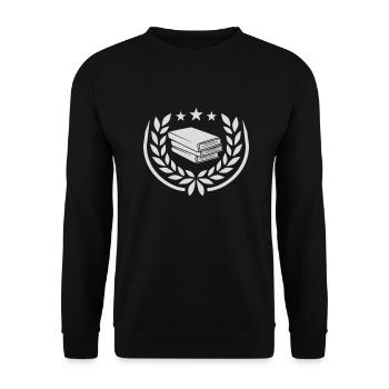 Étoiles couronne de laurier livres empilés - Sweat-shirt Unisexe - noir - Devant - Alina (178cm) & Michal (187cm)