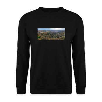 Eggarten von oben - Unisex Pullover - Schwarz - Vorne - Alina (178cm) & Michal (187cm)