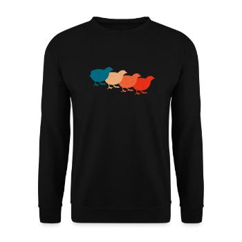 Wachtel Vogel Liebhaber Geschenk - Unisex Pullover - Schwarz - Vorne - Alina (178cm) & Michal (187cm)