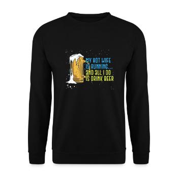 Lustiges Marathon Läufer Cross Country Marathoner - Unisex Pullover - Schwarz - Vorne - Alina (178cm) & Michal (187cm)