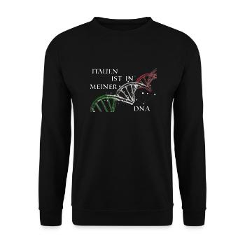 Italien, es ist in meiner DNA Geburtstag - Unisex Pullover - Schwarz - Vorne - Alina (178cm) & Michal (187cm)