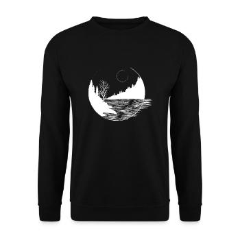 In die Berge - Unisex Pullover - Schwarz - Vorne - Alina (178cm) & Michal (187cm)